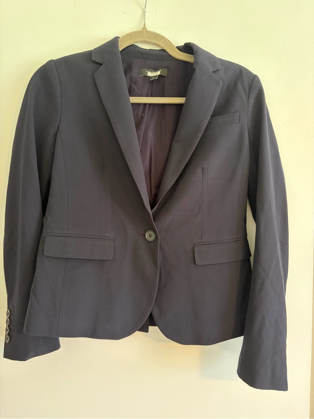 Ann Taylor Petite Women's Navy Single-Button Blazer